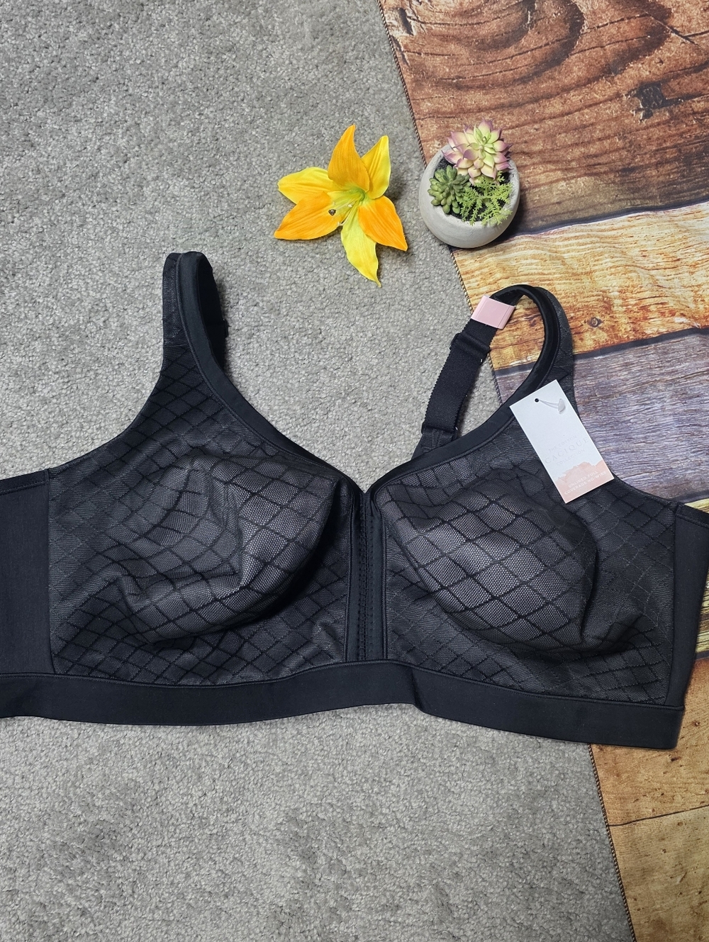Cacique Unlined Full Coverage No Wire Bra Black Size 48 F